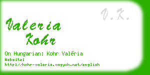 valeria kohr business card