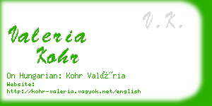 valeria kohr business card